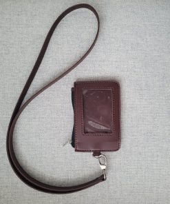 lanyard kulit custom plus embos logo untuk promosi min qtty 50