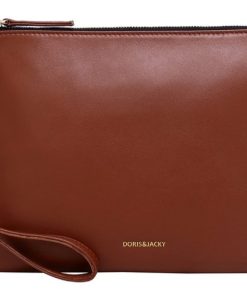 Clutch kulit sleting sudah termasuk emboss logo