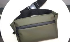 Waistbag premium dengan matte finish satin green