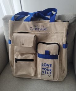 Tas totebag kanvas custom plus logo min 24 pcs