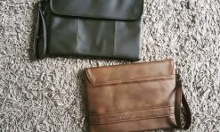 Clutch promosi premium synth leather sudah finishing embos