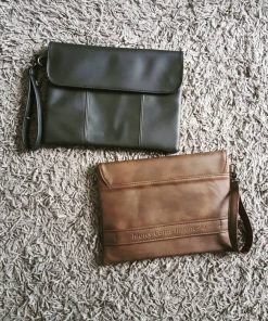 Clutch promosi premium synth leather sudah finishing embos