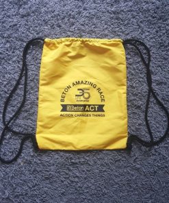 Tas serut promosi (drawstring bag)bahan taslan anti air untuk olahraga