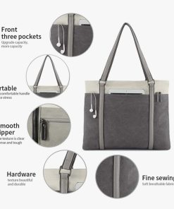 Tote bag bahan kanvas variasi tali kulit sudah include sablon logo