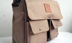 Tas Slempang custom plus logo emboss min pemesanan 50 pcs